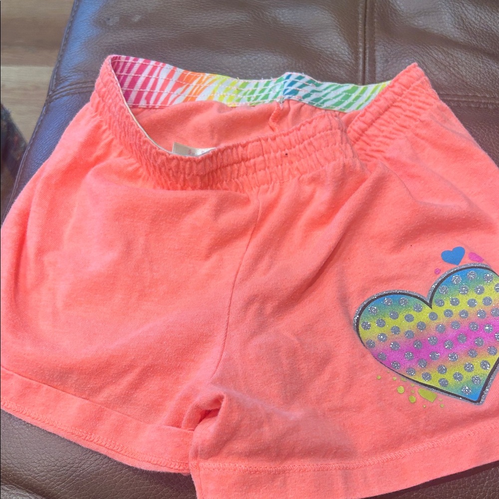 Faded Glory Vibrant Pink Shorts with Glitter Heart